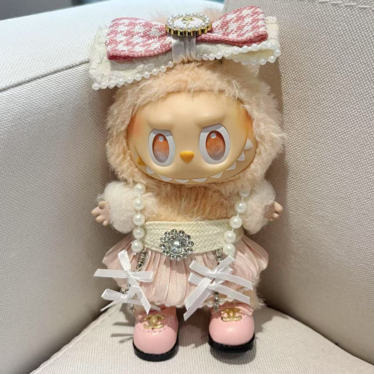 [WY-39]Pearl Bow Princess set-for 17cm Dolls (Labubu-Optimized Fit）