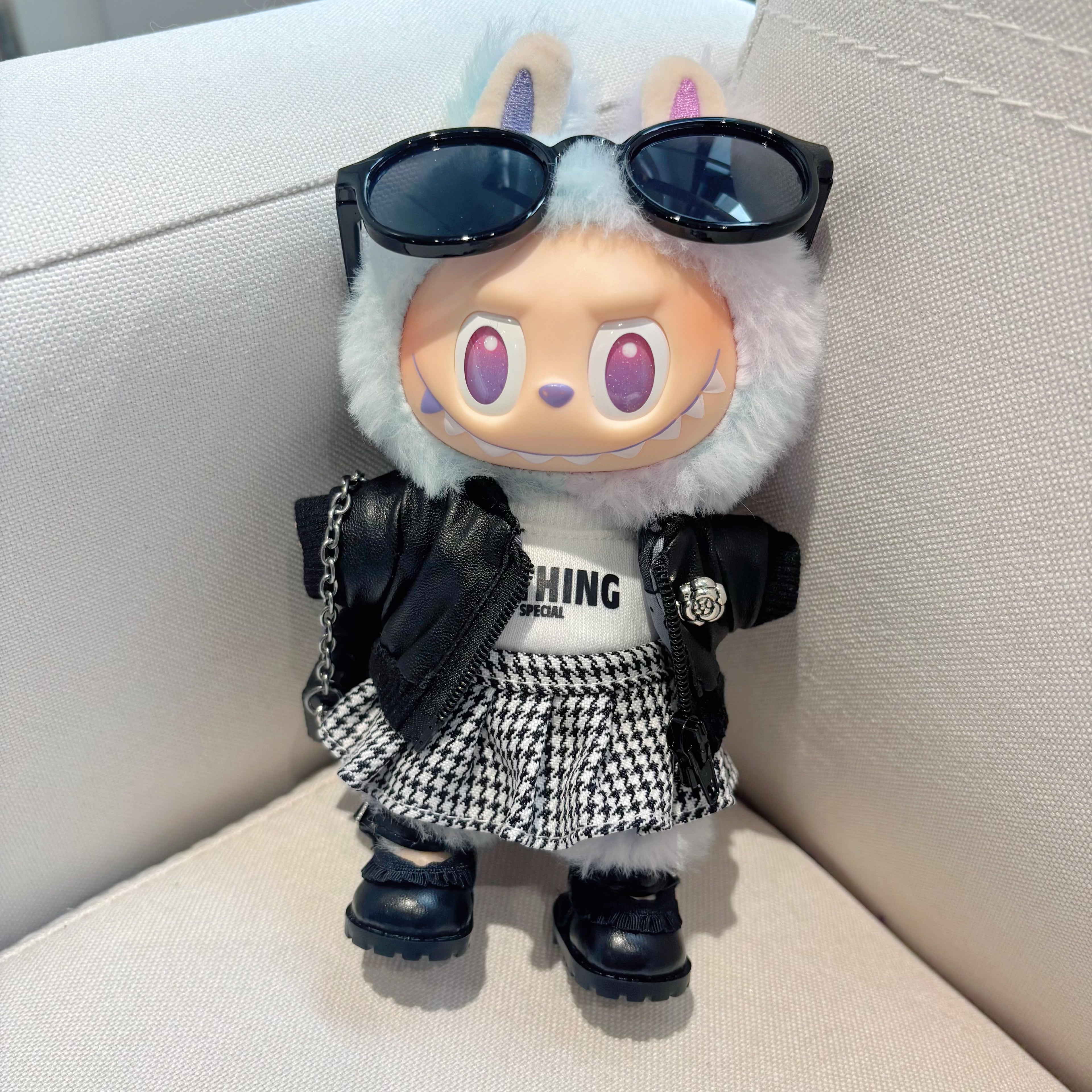 [WY-33]Chnel Leather Jacket set-for 17cm Dolls (Labubu-Optimized Fit）