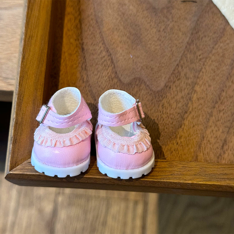 Pure Color Doll Shoes for 17cm Dolls (Labubu-Optimized Fit）