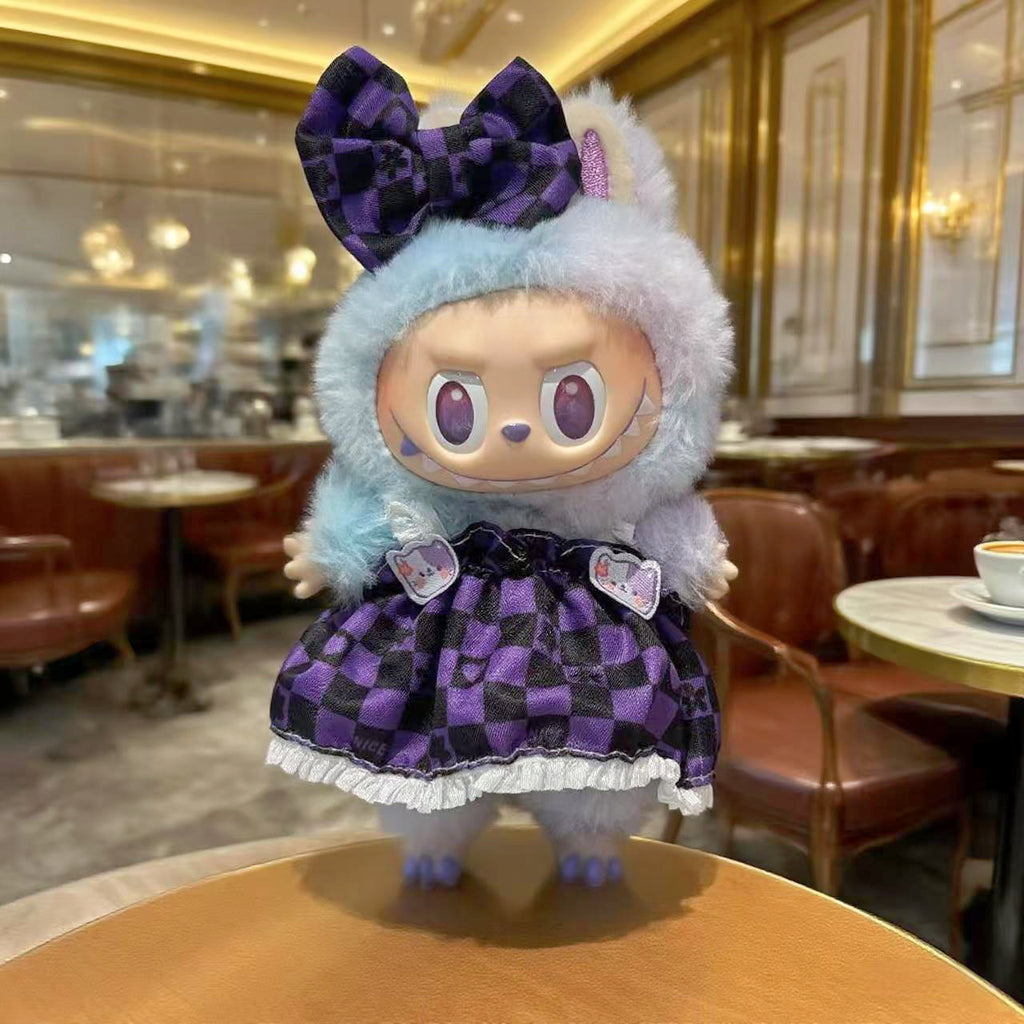 [WY-04]Lullaby Plaid Dream set-for 17cm Dolls (Labubu-Optimized Fit）
