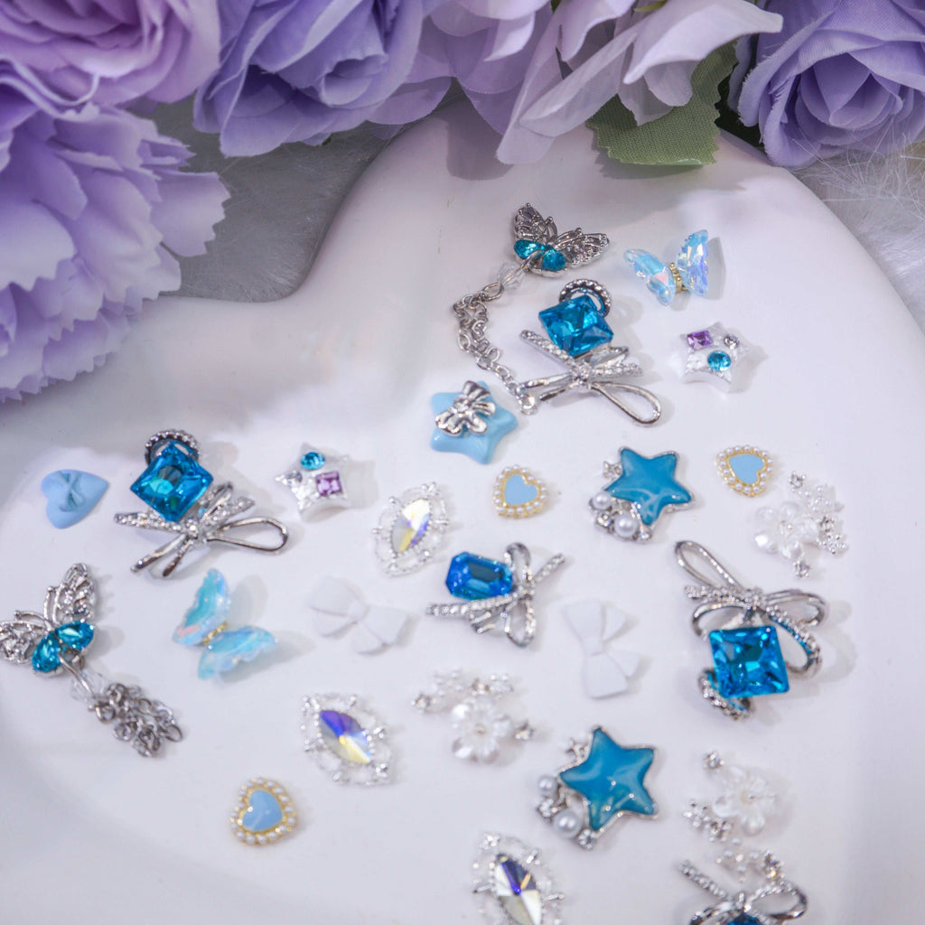 Azure Sky-Shine Shine DIY Metal Nail Charms