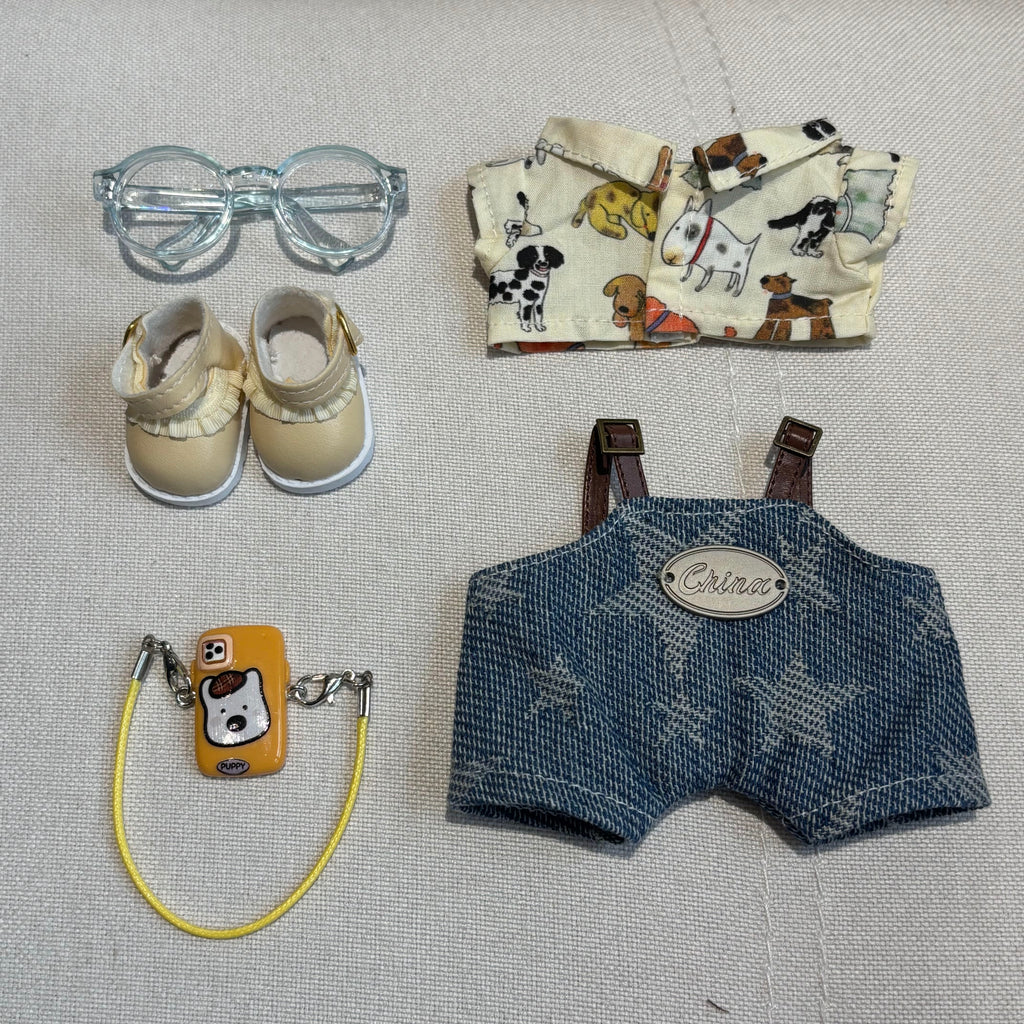 [WY-45]Denim Dreamers set-for 17cm Dolls (Labubu-Optimized Fit)
