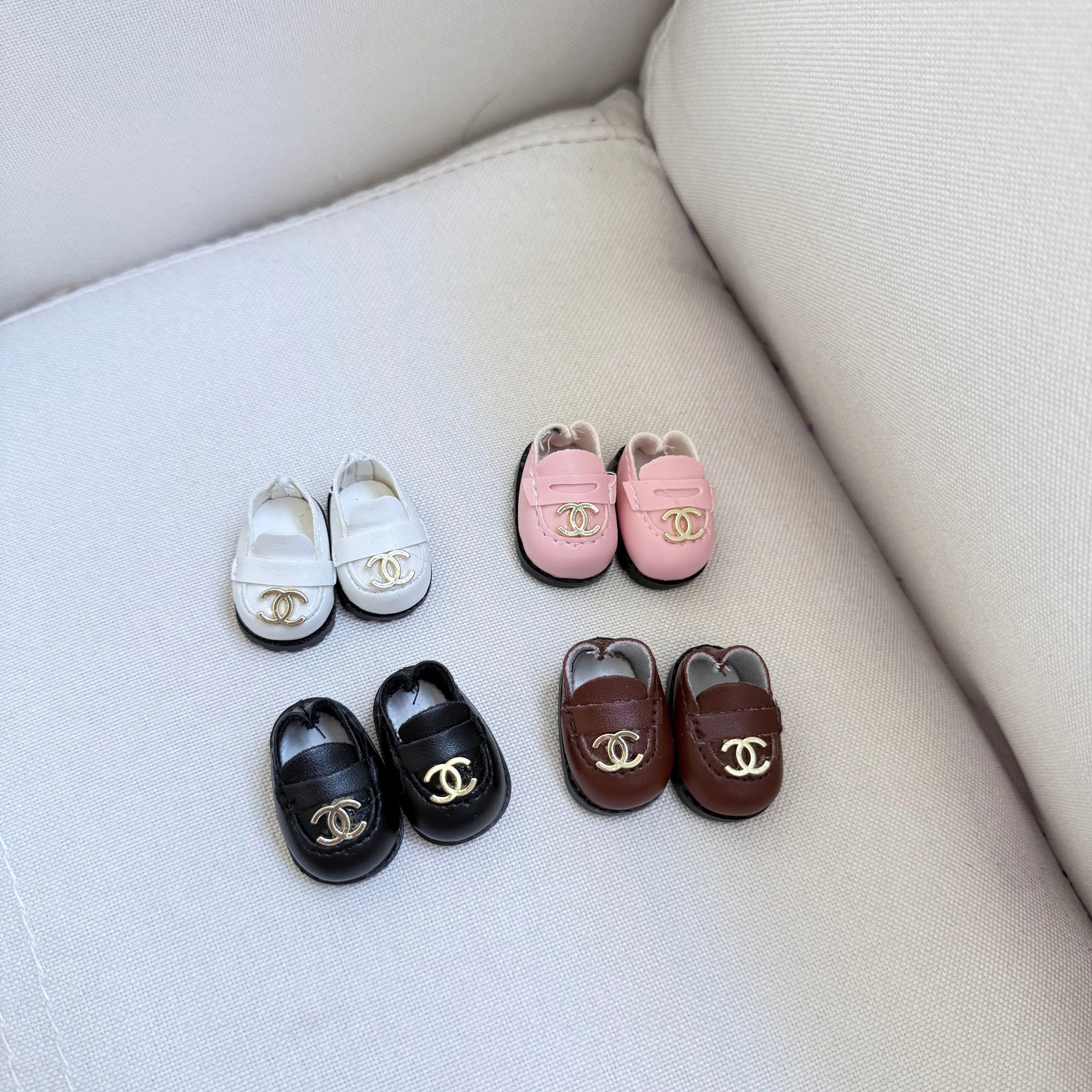 Chan*l Loafers-Doll Shoes for 17cm Dolls (Labubu-Optimized Fit)