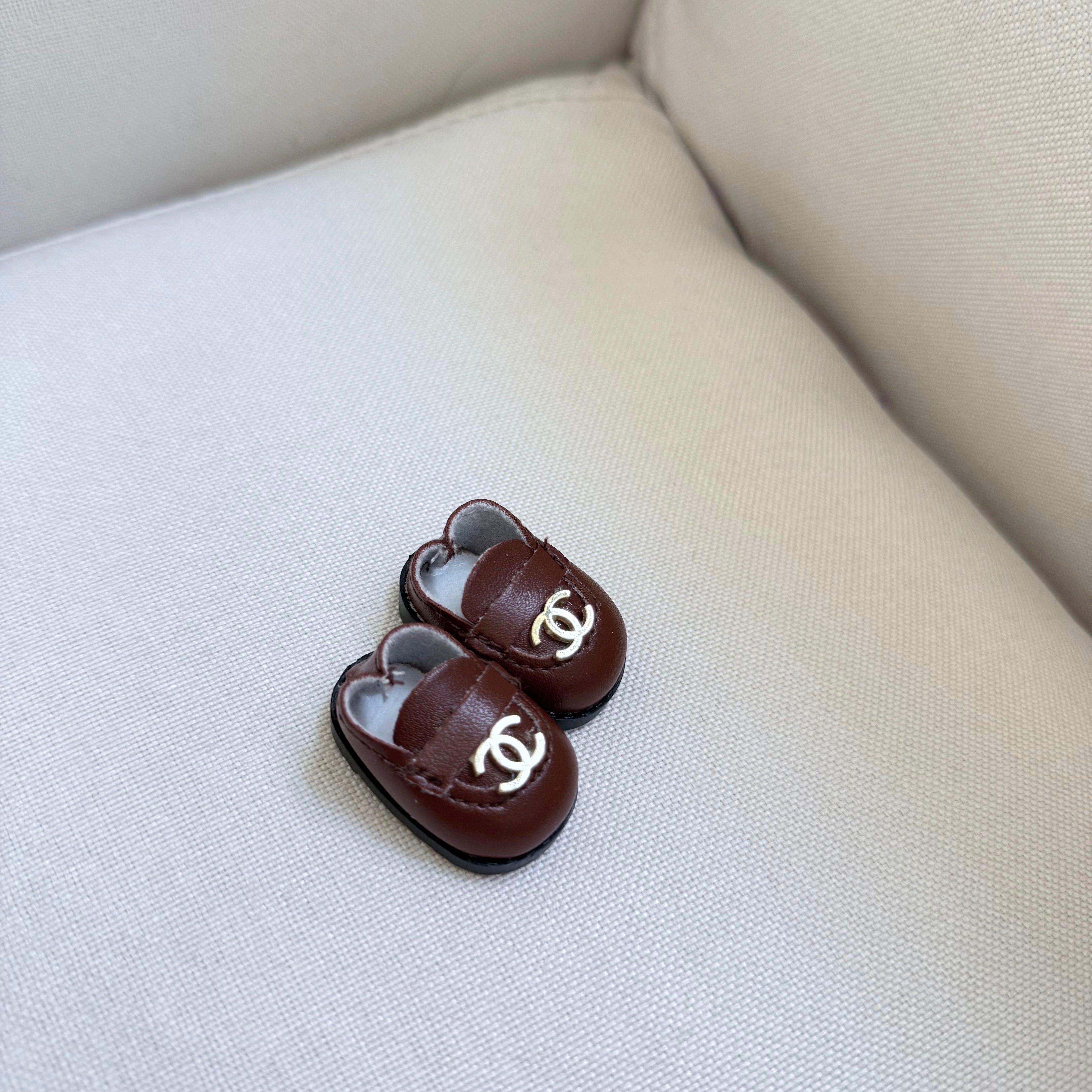 Chan*l Loafers-Doll Shoes for 17cm Dolls (Labubu-Optimized Fit)