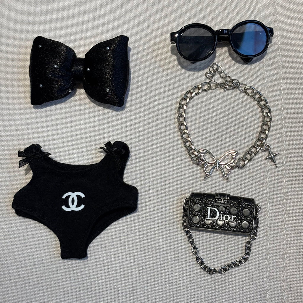 [WY-68]Camellia Swimming Suit set-for 17cm Dolls (Labubu-Optimized Fit)