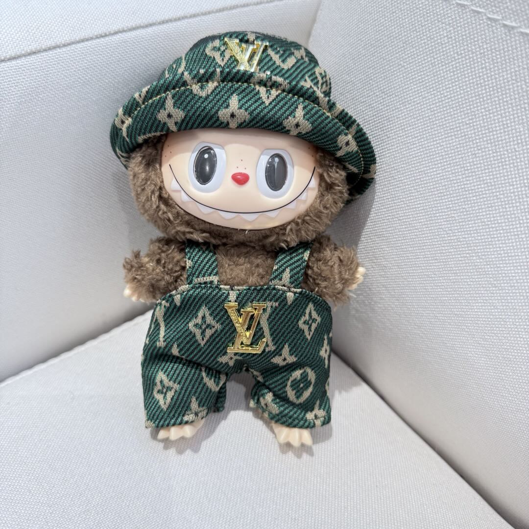 [WY-30]Green LU overalls set-for 17cm Dolls (Labubu-Optimized Fit）