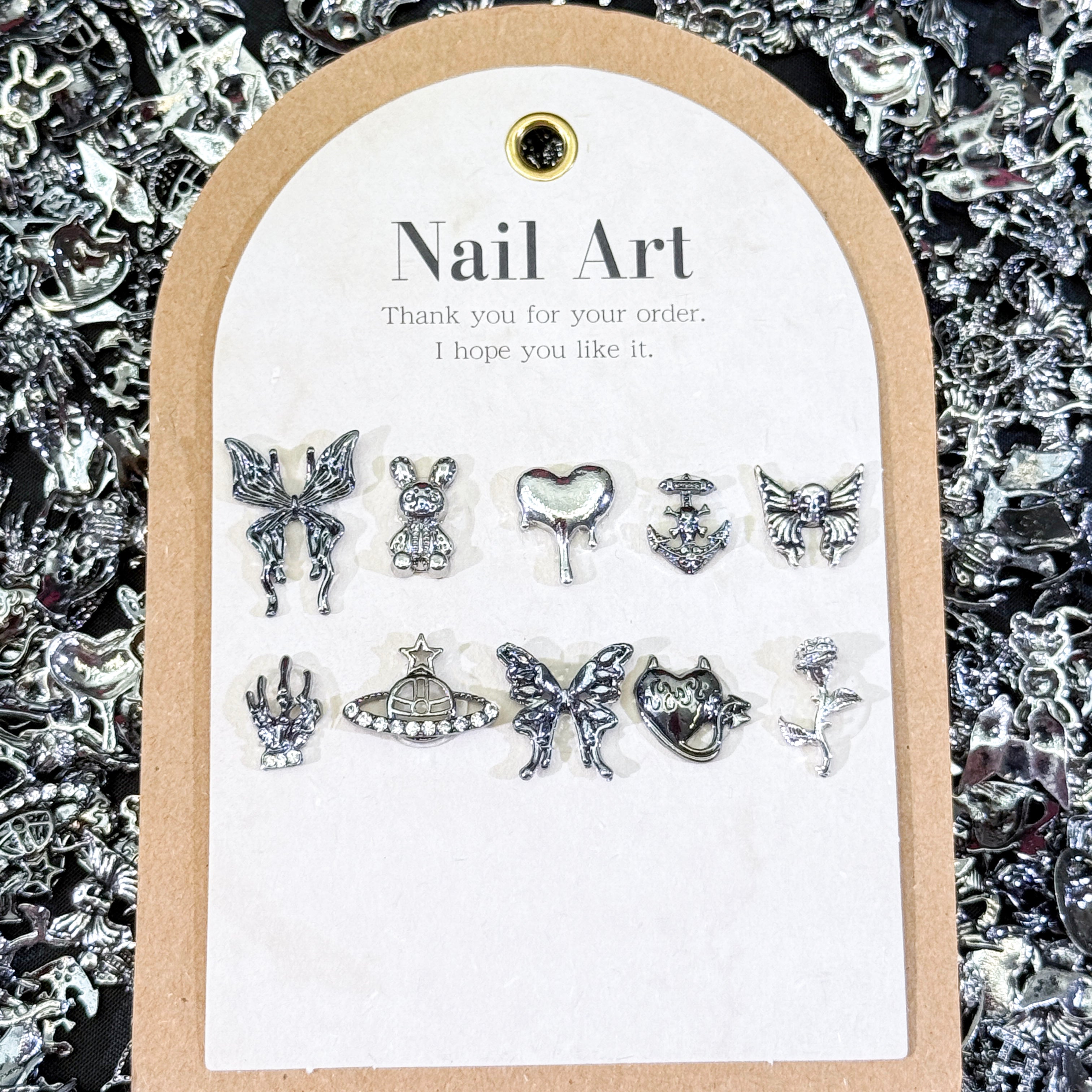 Obisidian Moths-Shine Shine DIY Metal Nail Charms