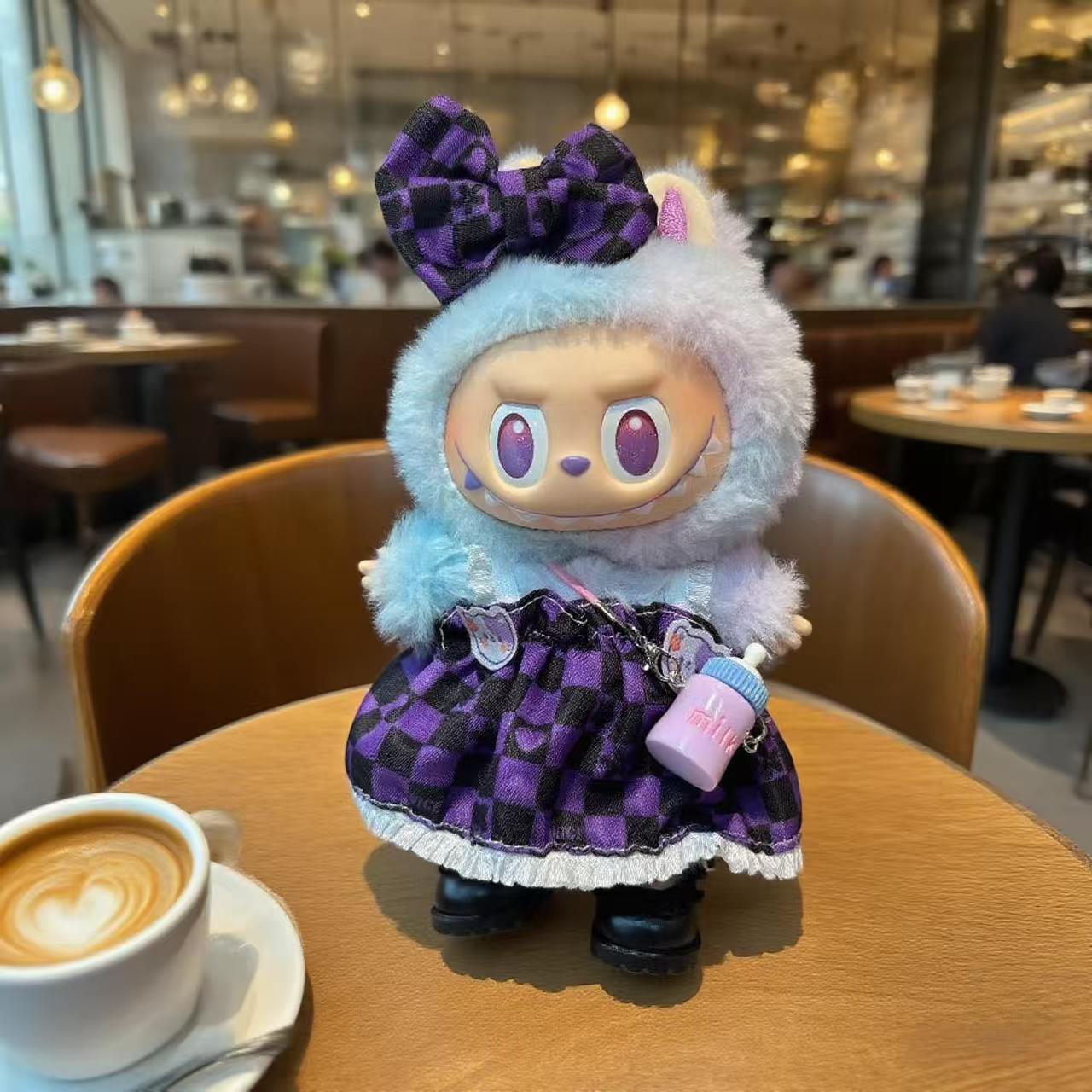 [WY-04]Lullaby Plaid Dream set-for 17cm Dolls (Labubu-Optimized Fit）