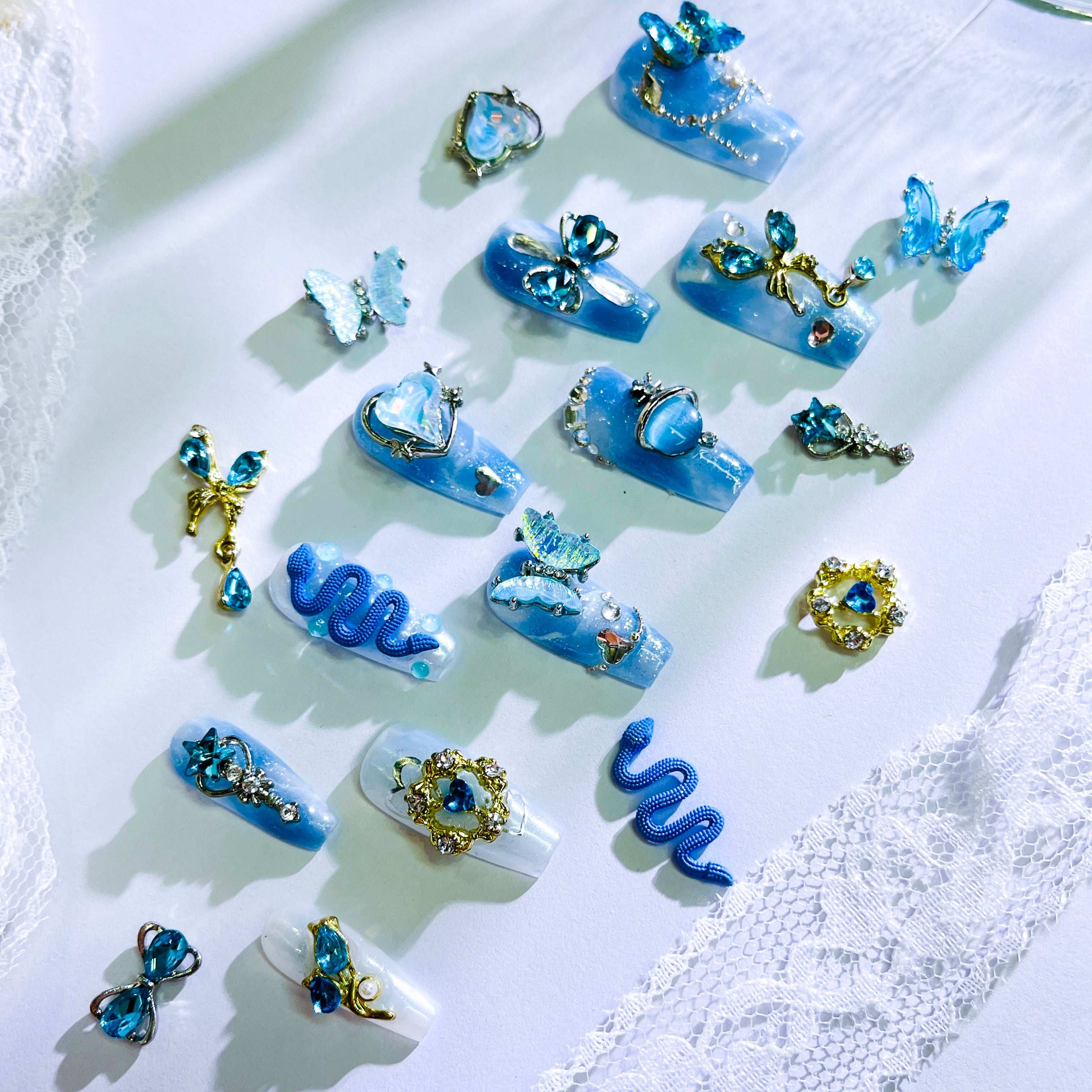 Blue Enchantress-Shine Shine DIY Metal Nail Charms