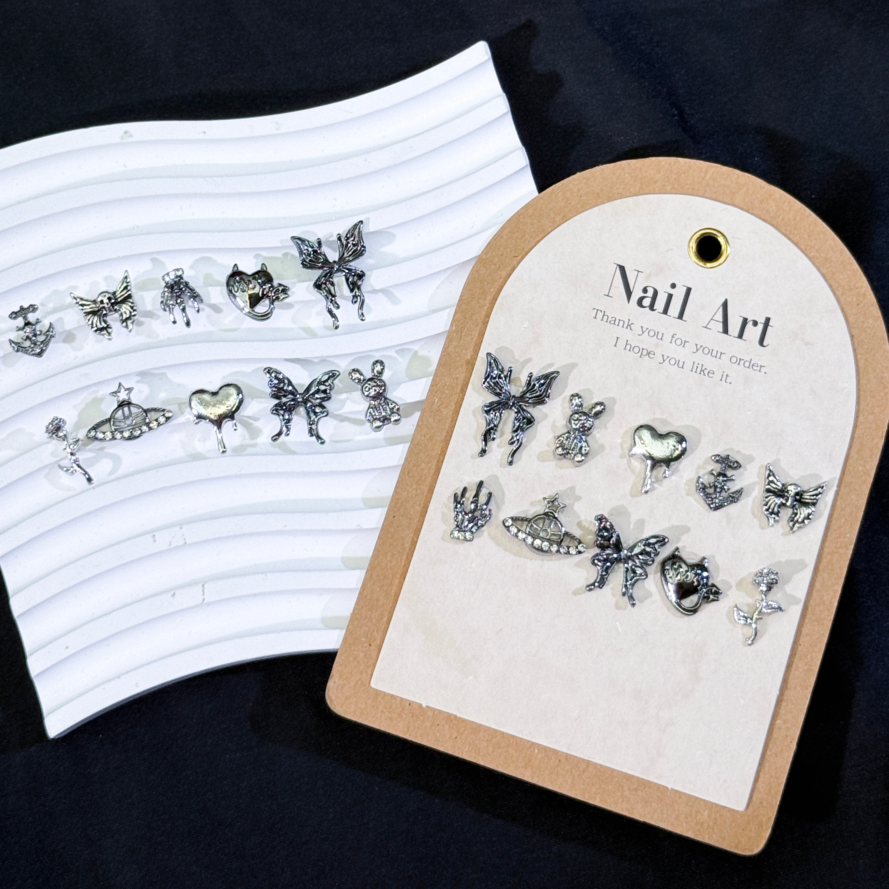 Obisidian Moths-Shine Shine DIY Metal Nail Charms