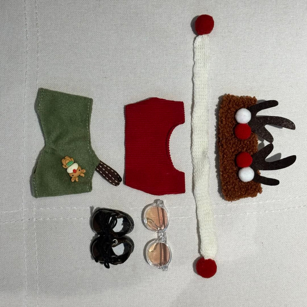 [WY-111]Cozy Christmas Deer Set-for 17cm Dolls (Labubu-Optimized Fit)