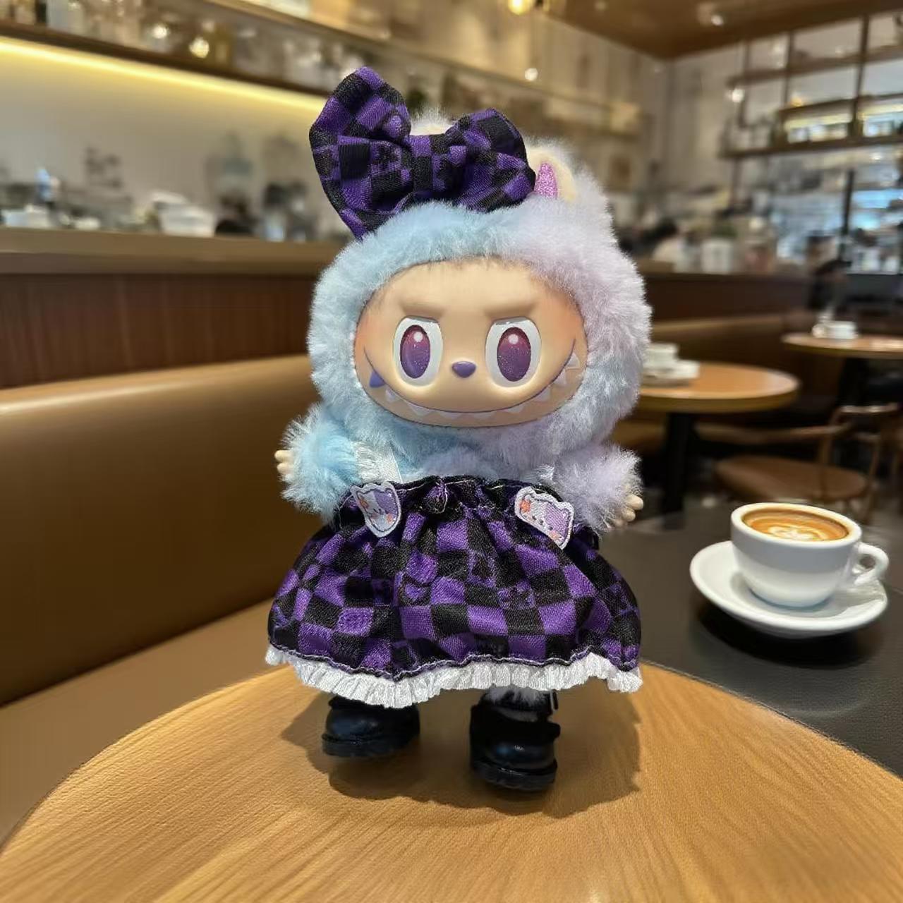 [WY-04]Lullaby Plaid Dream set-for 17cm Dolls (Labubu-Optimized Fit）