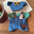 Blueberry Bunny Overalls set-for 17cm Dolls (Labubu-Optimized Fit）