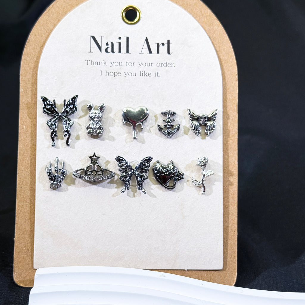 Obisidian Moths-Shine Shine DIY Metal Nail Charms