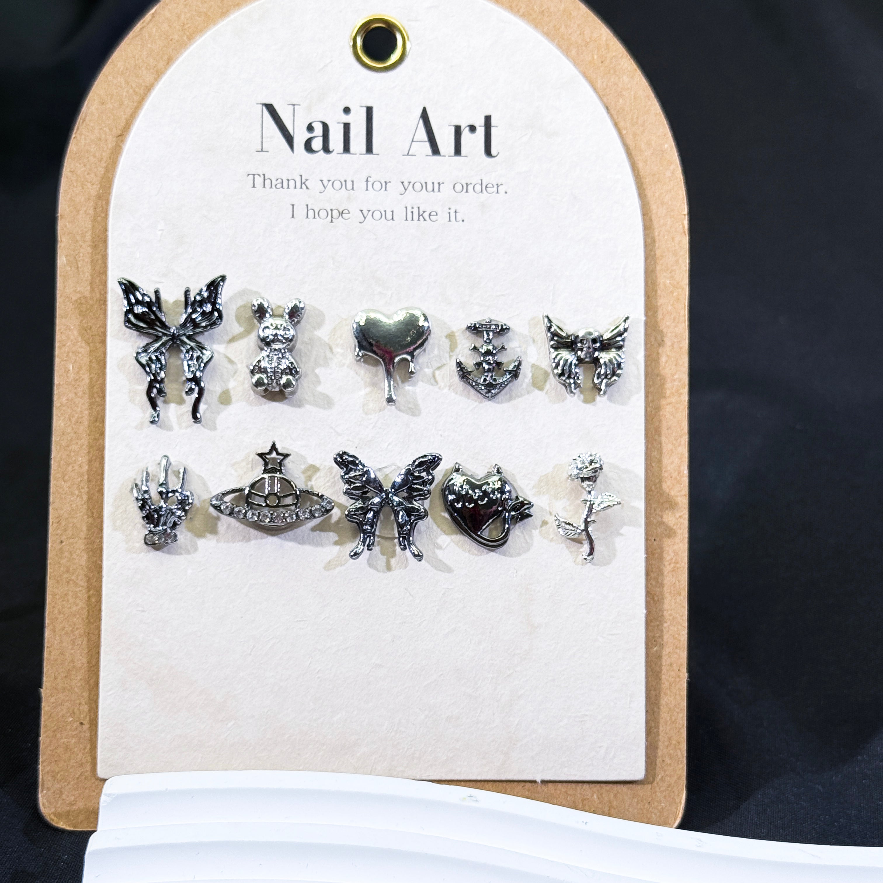 Obisidian Moths-Shine Shine DIY Metal Nail Charms