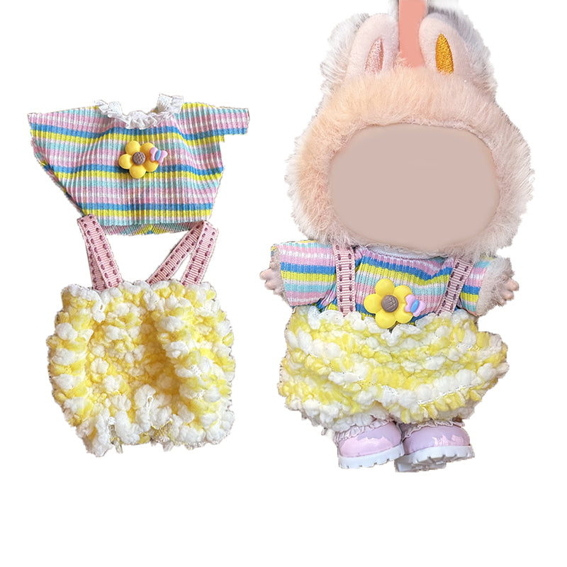 [WY-16]Daisy Dungaree set-for 17cm Dolls (Labubu-Optimized Fit）