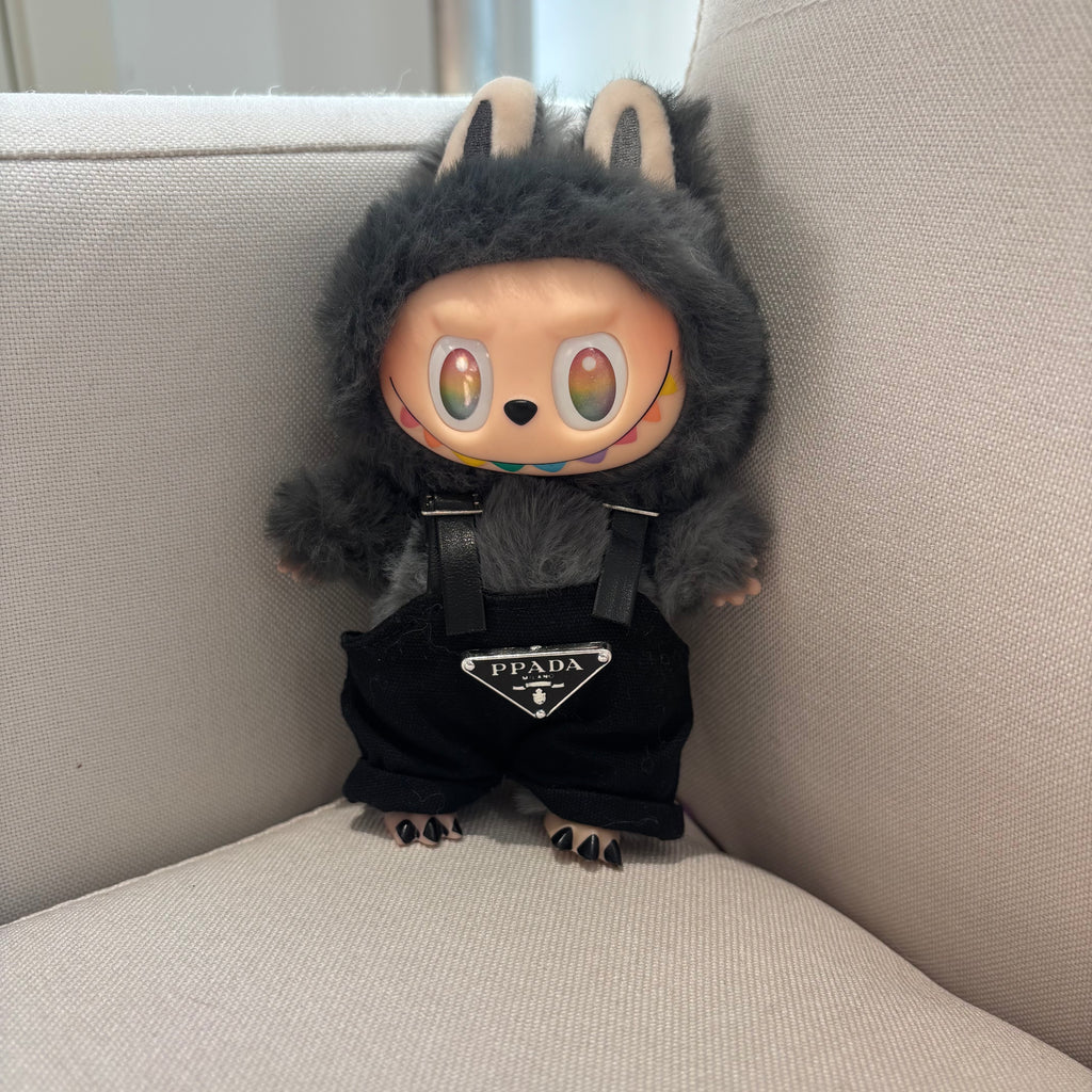 [WY-29]Black PPADA overalls set-for 17cm Dolls (Labubu-Optimized Fit）