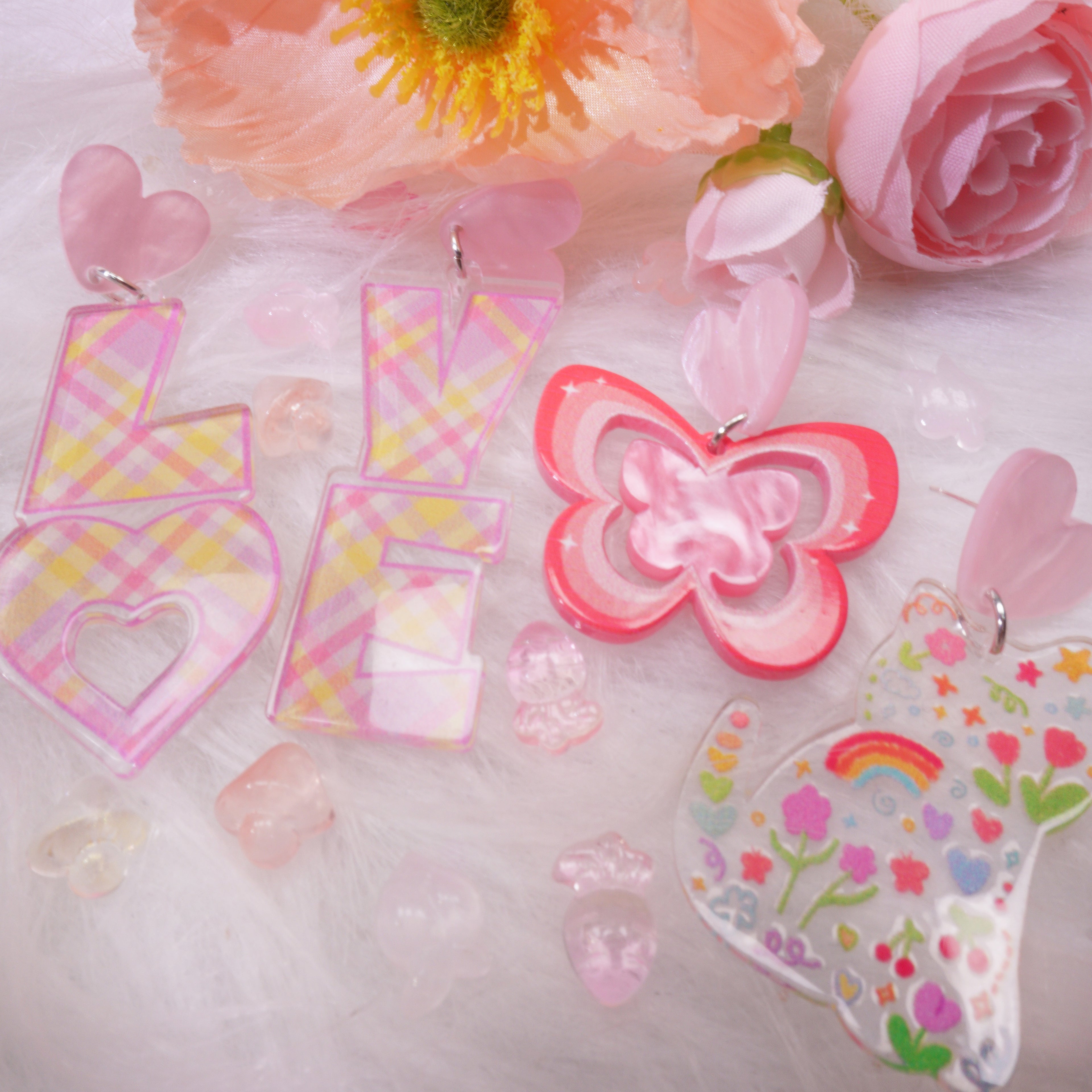 Amor caprichoso - Juego de pendientes acrílicos DIY