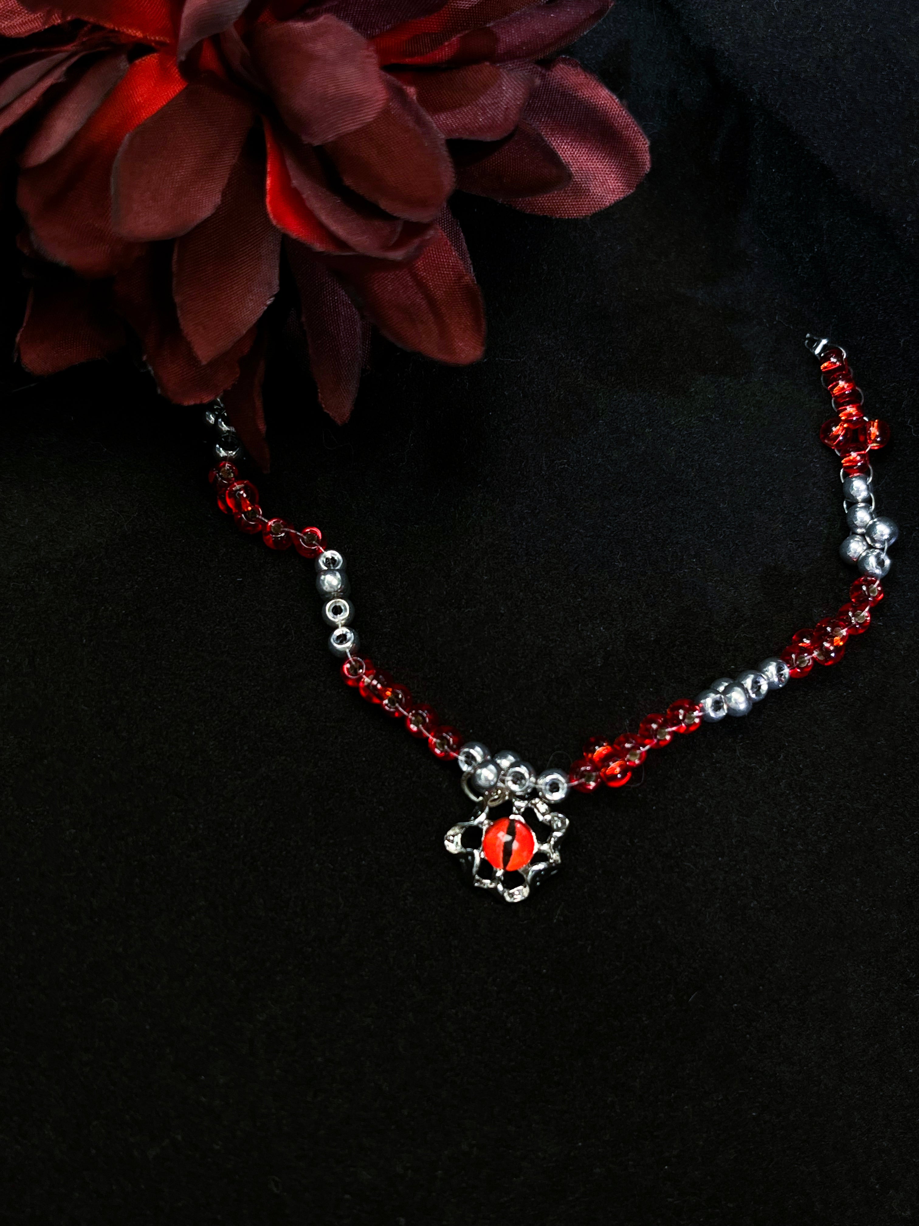 Mirada Escarlata - Kit de mini pulsera de cuentas DIY - Shine Shine DIY