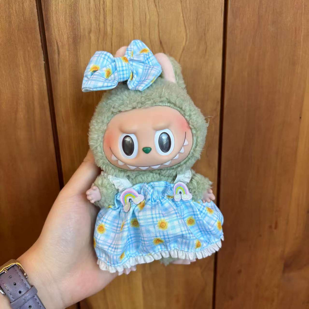 [WY-06]Sunny Cloud Check set-for 17cm Dolls (Labubu-Optimized Fit)