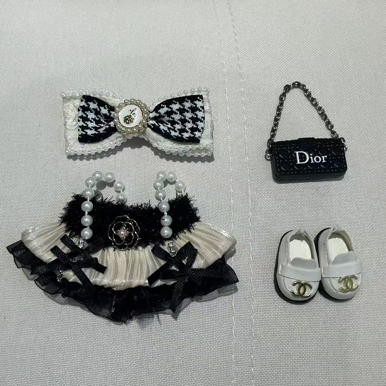 [WY-39]Pearl Bow Princess set-for 17cm Dolls (Labubu-Optimized Fit）