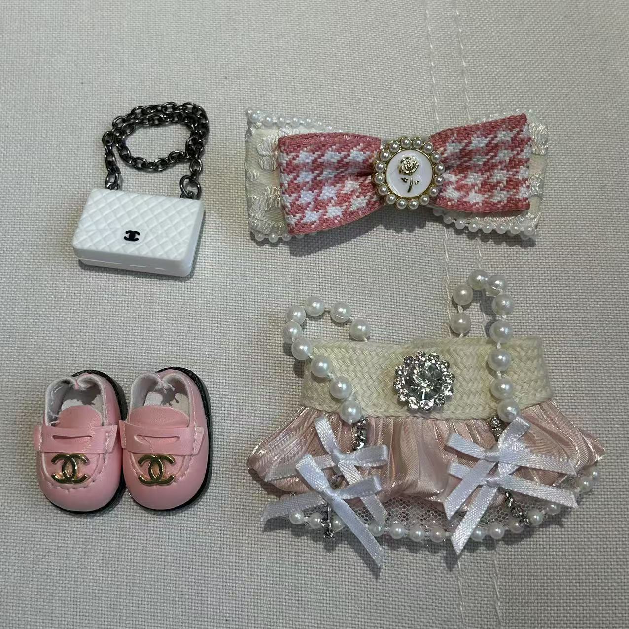 [WY-39]Pearl Bow Princess set-for 17cm Dolls (Labubu-Optimized Fit）