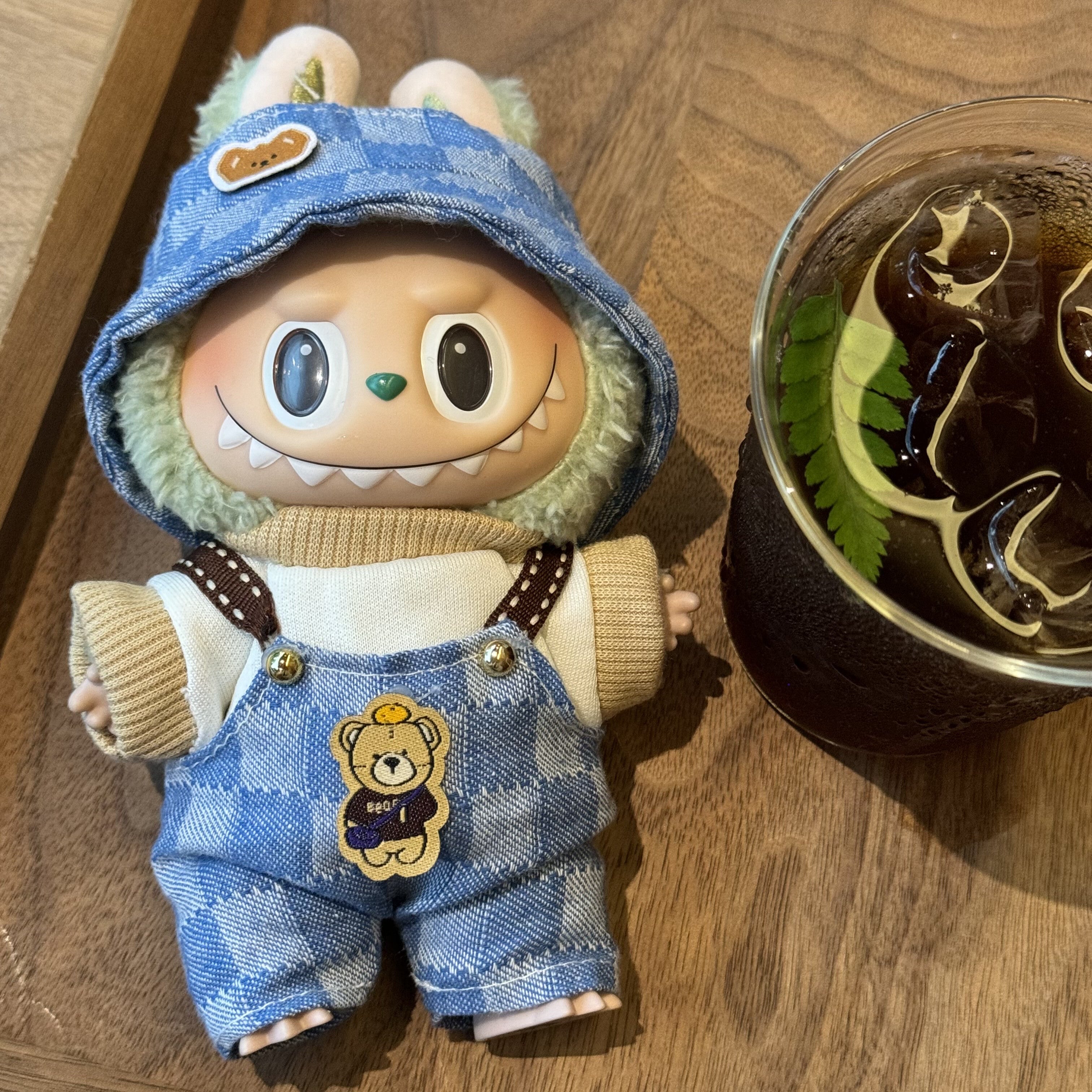 [WY-24]Berrybuckle Teddy Plaid set-for 17cm Dolls (Labubu-Optimized Fit）