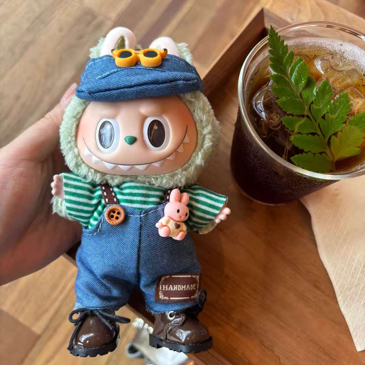 [WY-19]Blueberry Bunny Overalls set-for 17cm Dolls (Labubu-Optimized Fit）