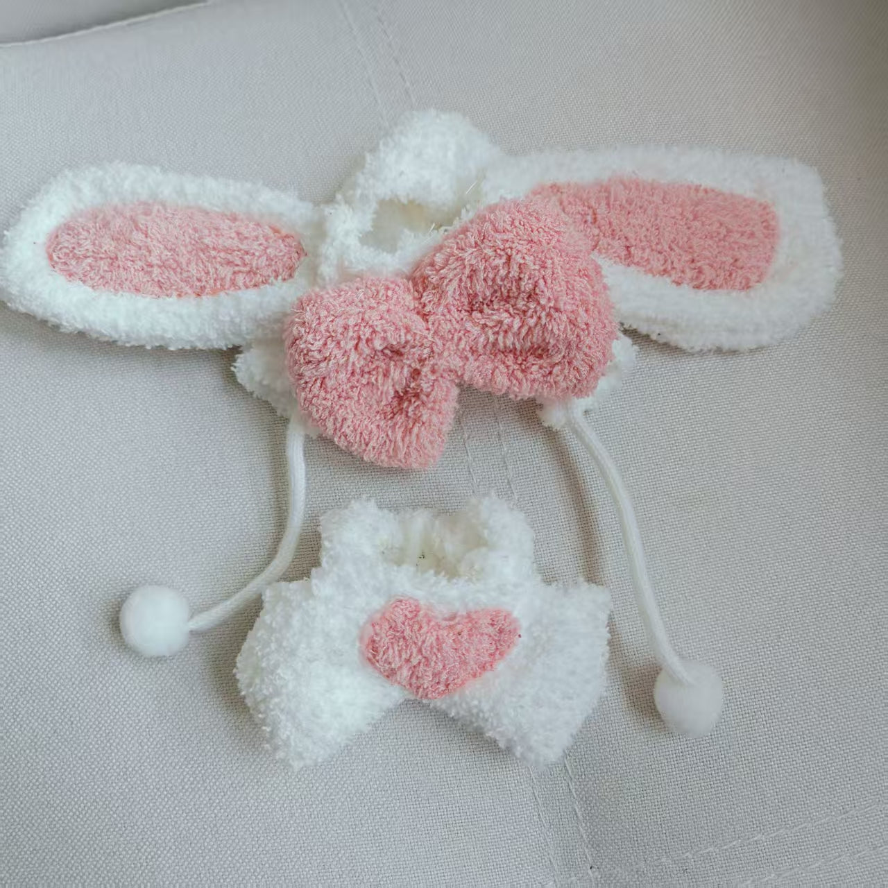 [WY-41]Fluffy Bunny Delight set-for 17cm Dolls (Labubu-Optimized Fit）